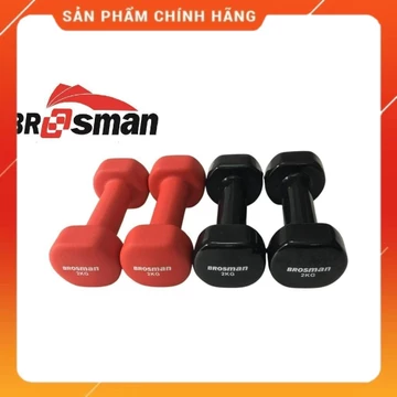 {Chính Hãng} Tạ tay 2Kg Brosman nhập khẩu cao cấp,Tạ sắt nguyên khối bọc cao su kg, tạ lõi sắt 2kg,tạ tay đơn 2kg(1cai)