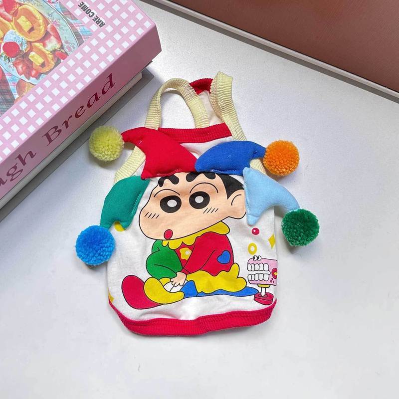 Quần Áo Cho Chó Thú Cưng Mùa Hè Mỏng Dễ Thương Xiếc Shin-Chan Sling Pomeranian Teddy Bichon Trang Phục Cho Chó Nhỏ