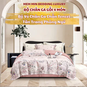 Bộ vỏ chăn ga 4 món chất Tencel Memminbedding luxury mềm mại như lụa, thấm hút tốt và thân thiện với làn da.