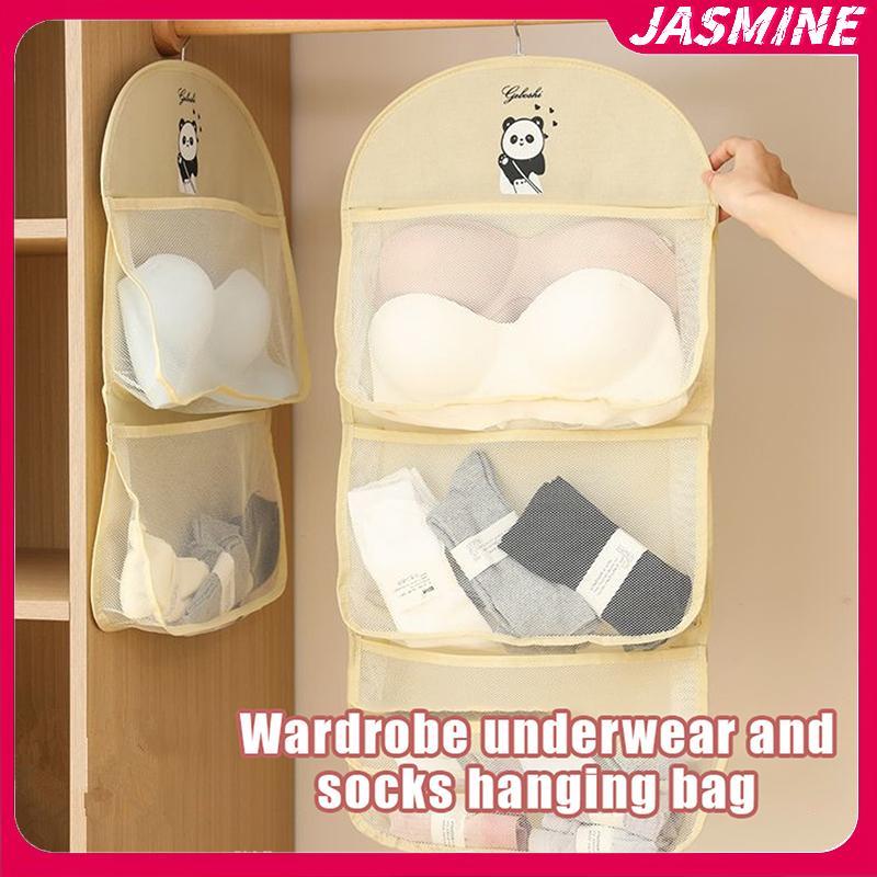 JASMINE Túi lưới 2/3 lớp dung tích lớn bảo quản đồ lót, thoáng khí, có móc treo