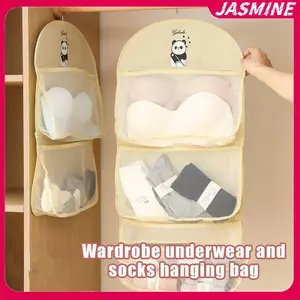 JASMINE Túi lưới 2/3 lớp dung tích lớn bảo quản đồ lót, thoáng khí, có móc treo