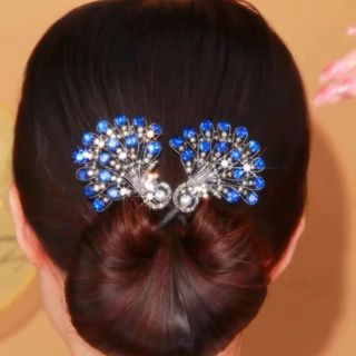 ✪Cảm Thấy Retro Con Công Kẹp Tóc Nữ Đầu Lưng Bud Đầu Tóc Lười Bóng Đầu Xoắn Kẹp Mũ Đội Đầu NSBX