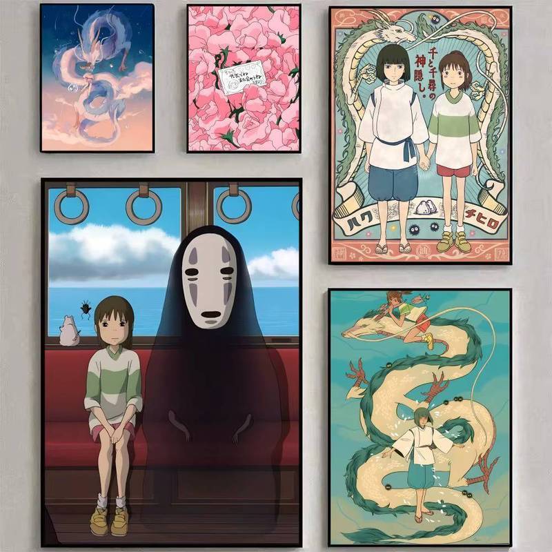 Spirited Away Anime HD Chống Thấm Nước Canvas Nghệ Thuật Poster Không Khung Thẩm Mỹ Trang Trí Tường Cho Nhà Phòng Ngủ Thanh