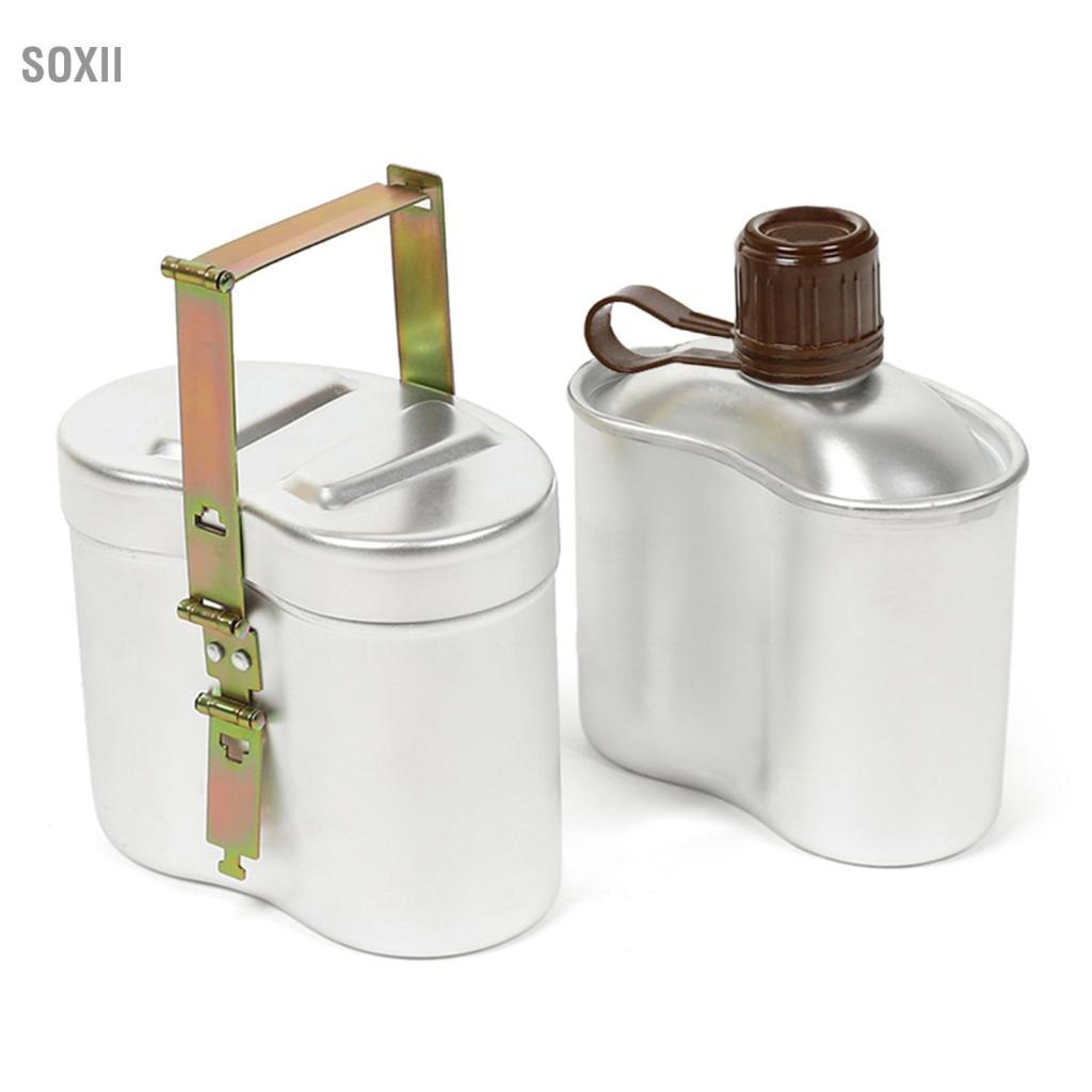 soxii GOTOTOP Bộ căng tin nhôm di động có cốc và nắp Dụng cụ nấu ăn nhẹ cho hoạt động đi bộ đường dài cắm trại ngoài trời