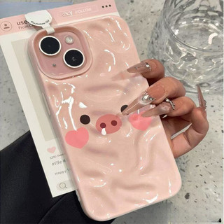 Ốp lưngiPhone 17 16 15 14 13 12 11 ProMax XR XS Max 78Plus Dễ thương Blush Piggy trường hợp điện thoại