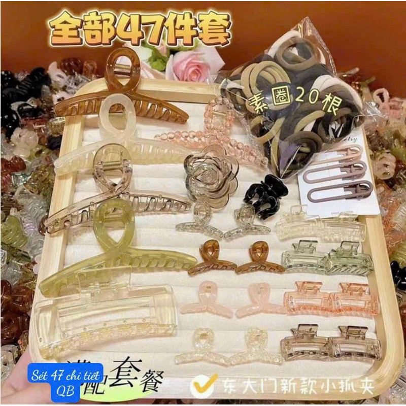 Kẹp tóc Set 67 và 80 chi tiết  càng cua phong cách hàn quốc cho các nàng,Chun buộc tóc,Dây buộc tóc nữ [Freeship]