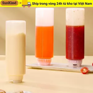 Bình đựng nước sốt ép SUNKISSD, Chai ép công suất lớn bằng nhựa, Bình đựng Salad 360 / 700 / 1000ml Nồi dã ngoại