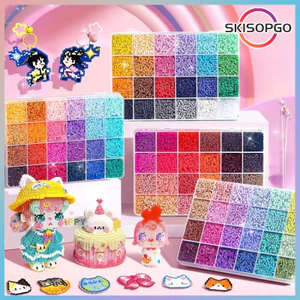 【SKISOPGO】Bộ hạt cầu chì chất lượng cao cỡ 2,6mm,24/48/72/96Màu Hạt,Pixel Art DIY Đồ Chơi Đầy Đủ Dụng Cụ Trẻ Em Xếp