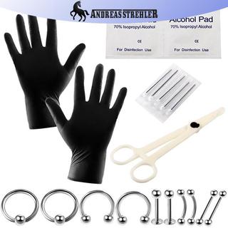 Bộ Dụng Cụ Xỏ Khuyên Body Andreas Strehler 10-20 Piece Set - Cho Bụng, Lưỡi, Lông Mày, Mũi và Môi