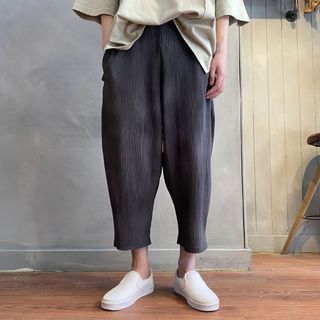 Miyake Quần Nam Mùa Hè Mắt Cá Mỏng, Co Dãn, Phong Cách Hàn Quốc