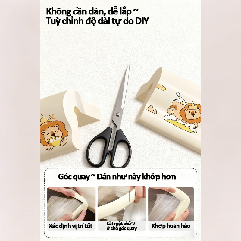 Dải xốp bọc cạnh bàn chống va đập - Bảo vệ an toàn cho bé, dễ dán, dùng cho góc nhọn tủ giường