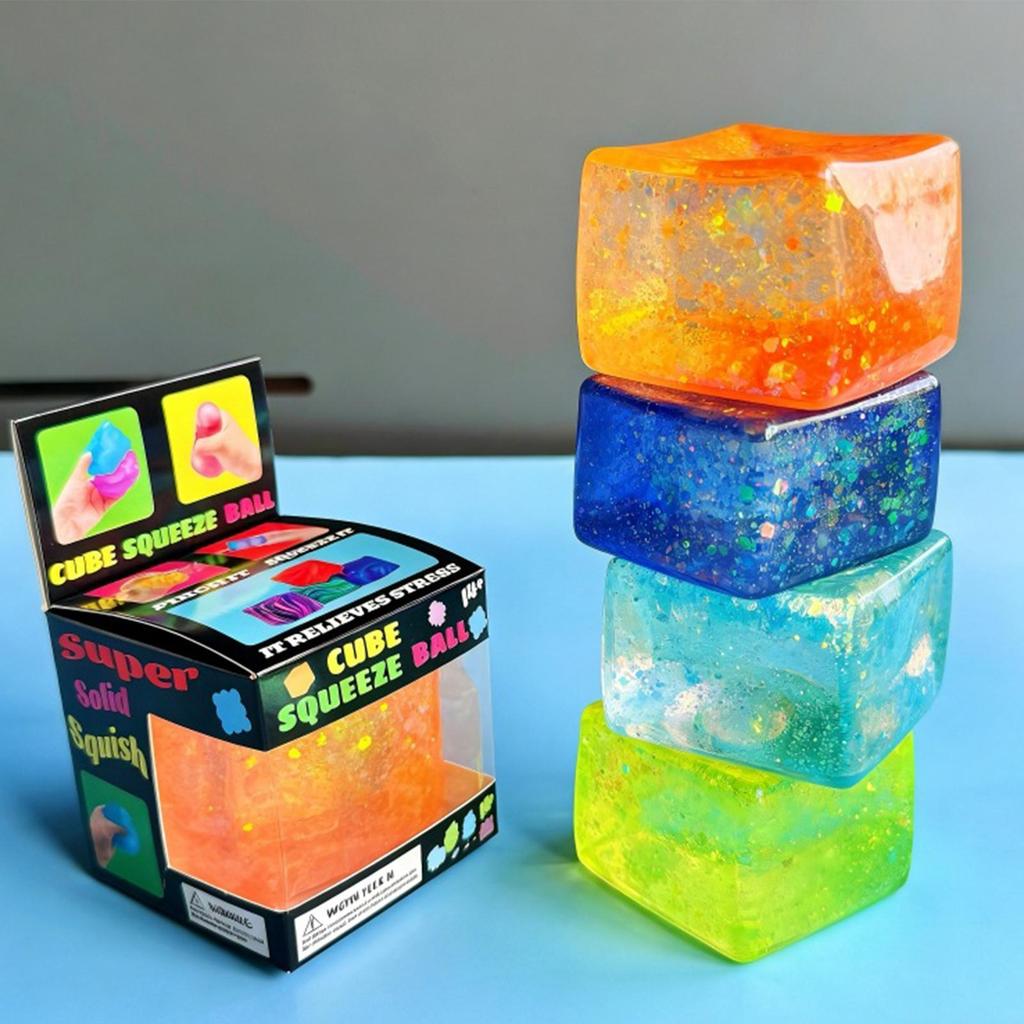 Mới Schylling Needoh Long Lanh Nice Cube Cảm Giác Fidget Giảm Căng Thẳng Squishy Cube Chống Lo Âu Bóp Đồ Chơi saixit2vn