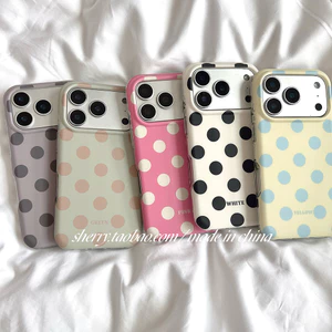 Ốp Lưng Iphone Dày Chống Sốc Cứng Iphone 17 Pro Max INS Hàn Quốc Chấm Bi Vỏ Iphone 14 Pro Max Vỏ Bảo Vệ Camera Cho IPhone 17 16 15 14 13 Pro Max