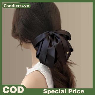 Csndices Đơn Giản Bla Satin Nơ Đuôi Ngựa Kẹp Dành Cho Nữ Cô Gái Ánh Sáng Sang Trọng Kẹp Tóc Tính Khí Tinh Tế Phụ Kiện Tóc VN