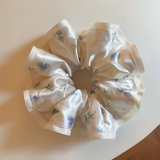 Hululu - Scrunchy satin cao cấp hoa, phù hợp tạo kiểu tóc đuôi ngựa thấp, phụ kiện tóc nữ nhẹ nhàng và sang trọng