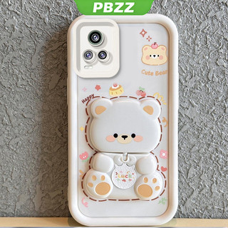Ốp Lưng vivo v20 PRO v20se v23e v23 v21 v21e 5G Vỏ Điện Thoại Vỏ Mềm Silicon Chống Sốc Thiết Kế Mới Thẩm Mỹ Gương Xoay Gấu Dễ Thương Có Giá Đỡ JTXXZJ01