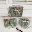 Túi ly hợp hoa FAVORITEGOODS, Túi trang điểm họa tiết rừng bằng vải Polyester, Dây kéo thời trang Đóng cửa dung tích lớn Túi đựng mỹ phẩm cầm tay Sử dụng du lịch
