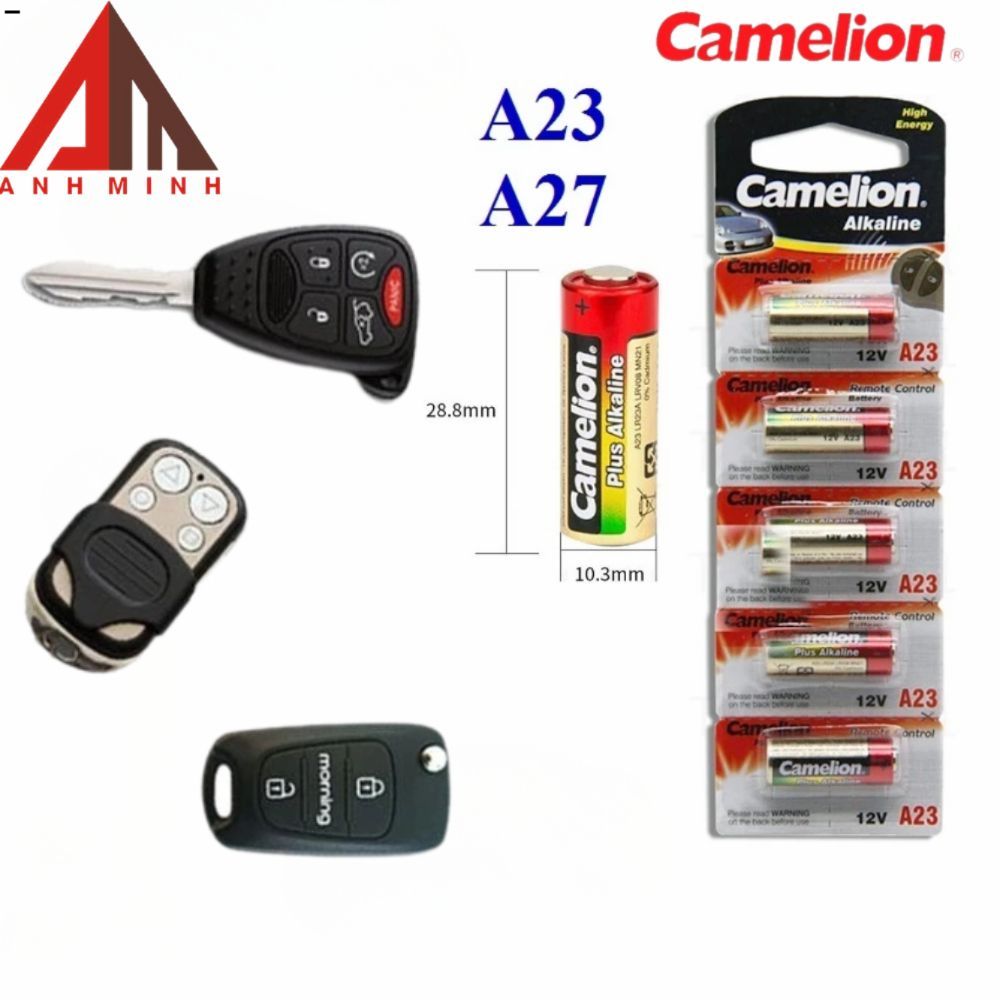 Pin Camelion A23 A27 12V Alkaline – cho cửa cuốn, chuông cửa điện tử, remote smartkey...