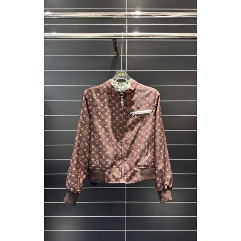 Áo Khoác Ngắn Nữ Jacquard Cổ Đứng, Có Thể Đeo Hai Mặt