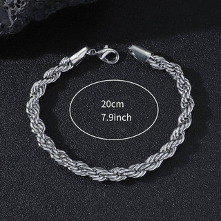 Vòng tay bện từ titan và thép không gỉ, phong cách thời trang nam