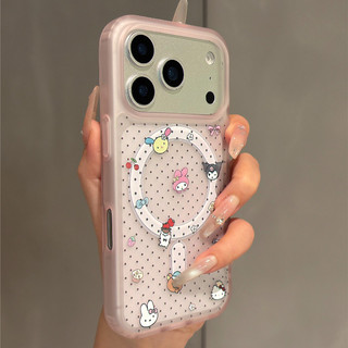 Ốp điện thoại họa tiết Polka-dot Sanrio có giá đỡ tương thích với iPhone 11 12 Pro 13 Pro Max 15 Pro Max 14 16 Pro 16 Plus 17 Air 17 Pro 17 Pro Max Ốp lưng