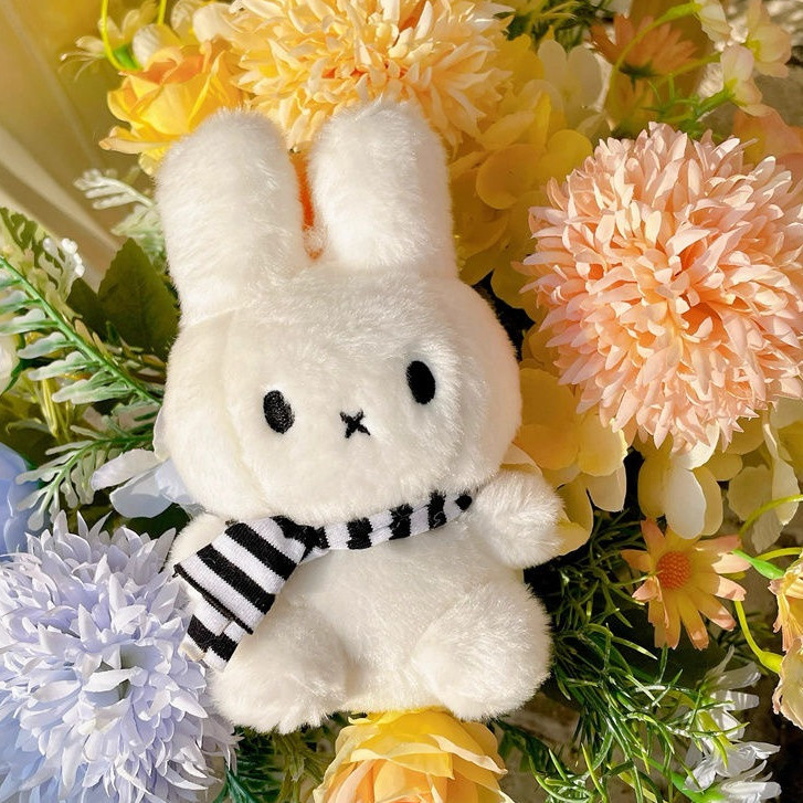 Dễ Thương Sang Trọng Khăn Miffy Thỏ Búp Bê Móc Khóa Mặt Dây Chuyền Sinh Viên Cô Gái Túi Hoạt Hình Trang Trí Mặt Dây Chuyền Quà Tặng Sinh Nhật