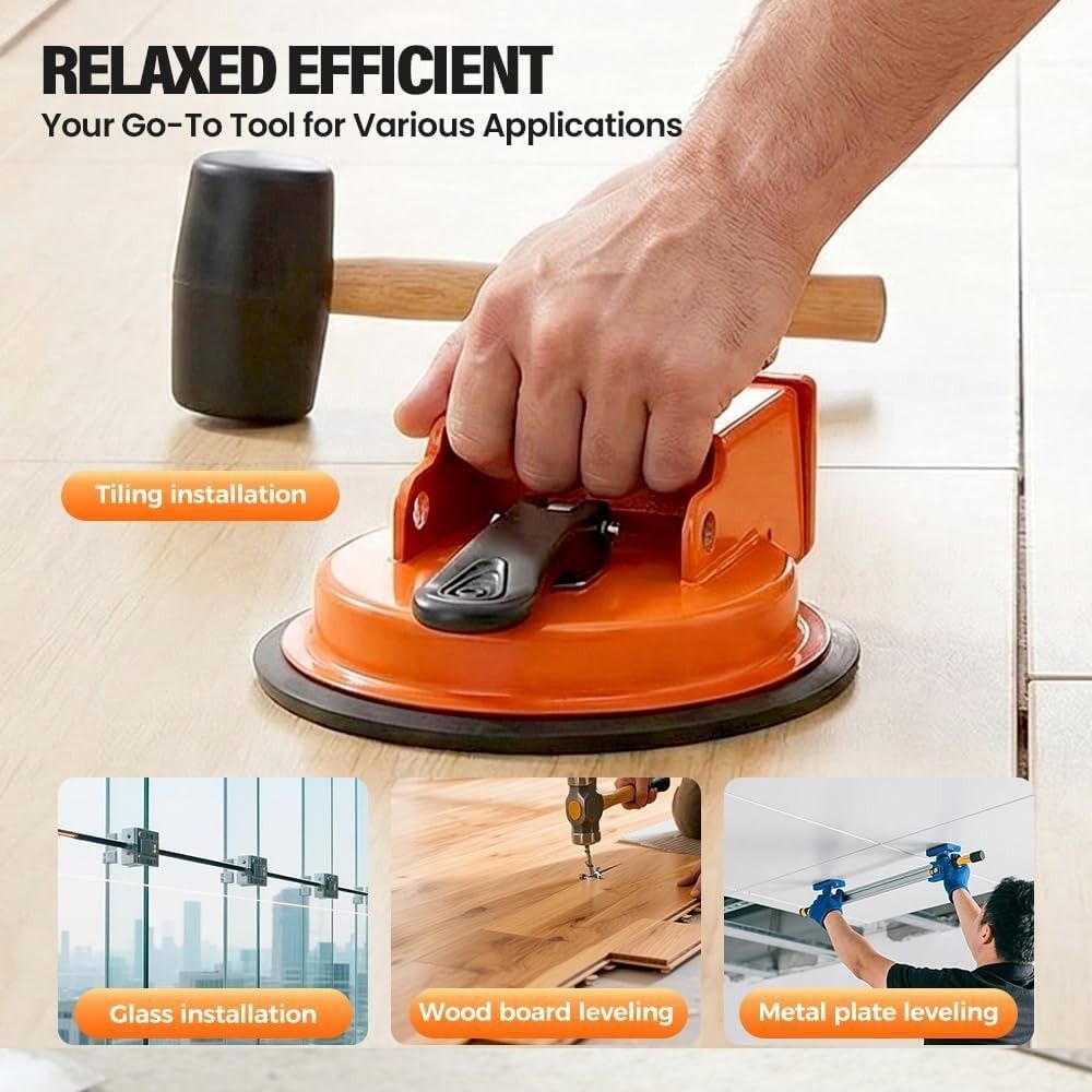 Công cụ cố định khoảng cách sàn SAIA, Cốc hút Công cụ sàn gỗ công suất cao, bền bỉ với tấm lót cao su Tấm lót sàn Slat Grabber cho Tấm ván chân đế Paver mộc