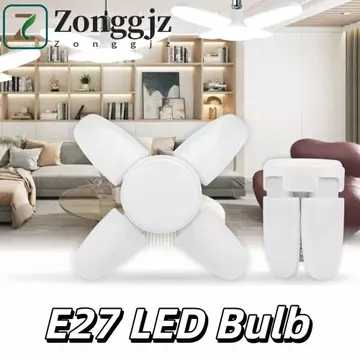 Bóng đèn LED hình quạt ZONGGJZ, Bóng đèn LED E27 tiết kiệm năng lượng ánh sáng trắng, Bóng đèn Thiết kế hình quạt có thể điều chỉnh độ sáng E27 Bóng đèn LED có thể gập lại Chiếu sáng phòng khách