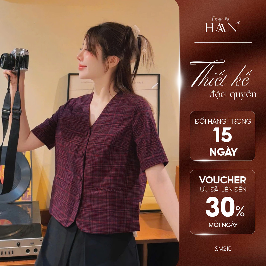 Áo Sơ Mi Nữ Cổ Vest Basic Chất Kate Mềm Mát, Sơ Mi Công Sở Thanh Lịch Trẻ Trung HAAN Design SM210