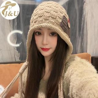 JU Thu Đông Ấm Áp - Bím Mũ Len Handmade Dệt Kim Xu Hướng Thời Trang Mới VN