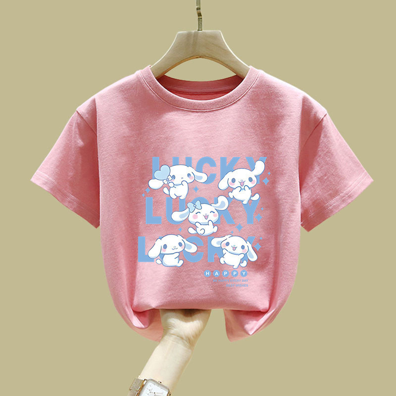Dễ Thương Cinnamoroll May Mắn In Hình Áo Sơ Mi Tay Ngắn Tee Hợp Thời Trang Phong Cách Kawaii Cho Tất Cả