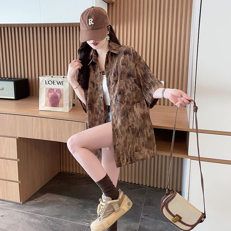 Áo sơ mi chống nắng tay ngắn phong cách retro độc đáo, họa tiết hoa mới mùa hè, kiểu dáng Hong Kong, hợp thời trang.
