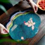 Đế Lót Ấm Trà Hình Hoa Hải Đường Chống Thấm Nước Thảm Trà Đạo Zen Sang Trọng Miếng Lót Ly Cách Nhiệt Chống Trượt (Bộ Combo Cao Cấp)