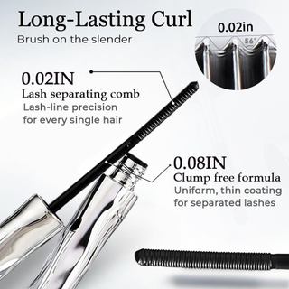 Mascara chống thấm nước với cây đũa phép kim loại Làm tăng độ dài nhanh khô Trang điểm mi để uốn tóc và sử dụng hàng ngày