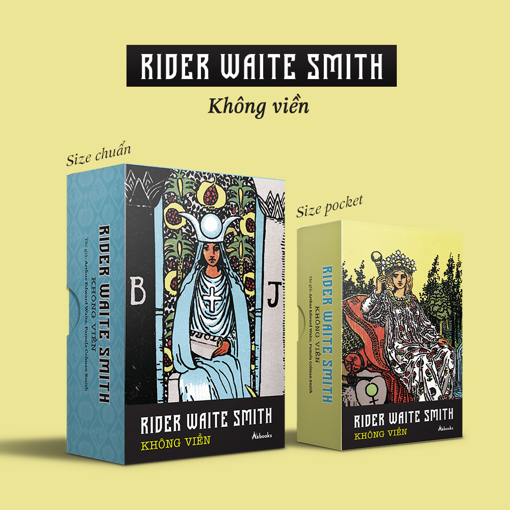 Sách - Boxset Bộ Bài Tarot Rider Waite Smith - Không Viền - Size Pocket