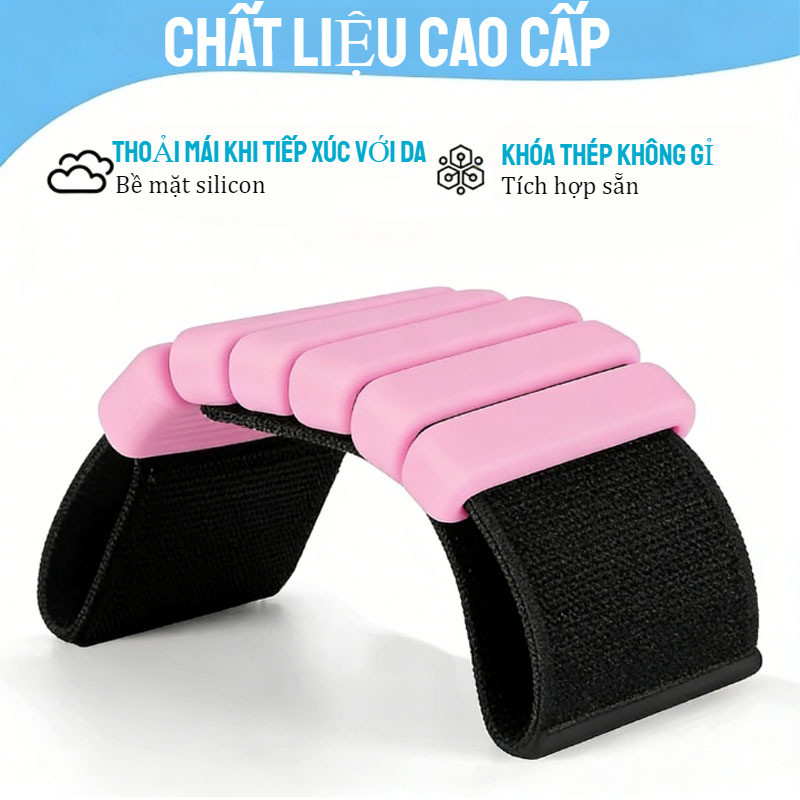 VÒNG TẠ TAY CHÂN THỂ THAO, Có Thể Điều Chỉnh, Chất Liệu Silicone + Hợp Kim, Đa Năng Tập Gym, Chạy Bộ, Yoga