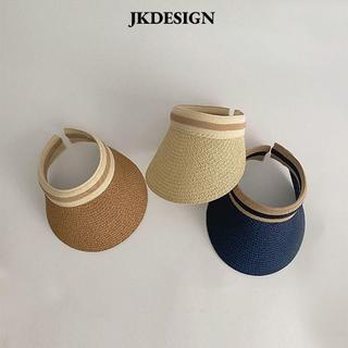 JKDESIGN Mũ chống nắng trẻ em, Mũ rơm bện vành lớn Mũ rơm mùa hè, Kem chống nắng du lịch thoáng khí Top Air Cap Trẻ em Bé