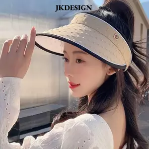 Mũ che nắng chống UV bằng sợi acrylic, vành rộng dễ điều chỉnh, phù hợp đi biển dành cho nữ