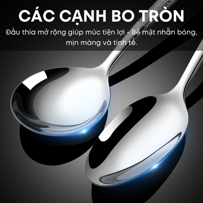Bộ Dao Thìa Nĩa Inox 304 KOOBEE – Tay Cầm Vân Tuyết, Sáng Bóng Cao Cấp, Nguyên Khối, Đa Dạng Kích Thước | 345