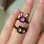 <![Mina] Nhẫn đôi thỏ mắt mèo điều chỉnh dễ thương, món quà thời trang dành cho nàng