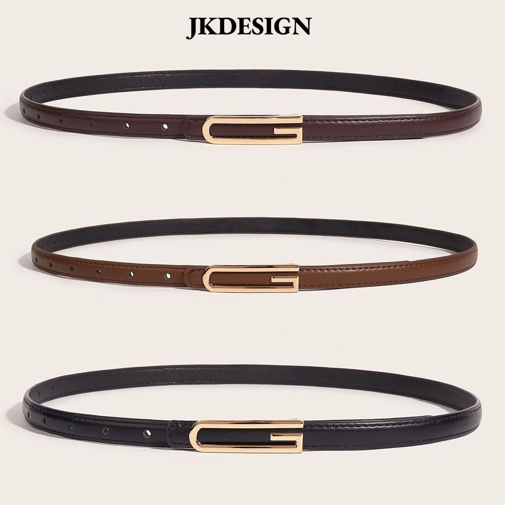 Thắt lưng da JKDESIGN - Thiết kế sang trọng với khóa trượt kim loại, dây mỏng dành cho nữ