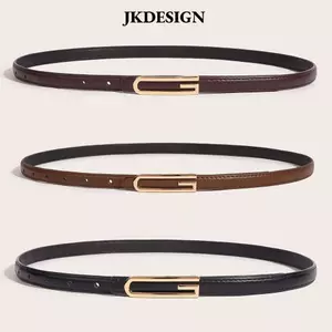 Thắt lưng da JKDESIGN - Thiết kế sang trọng với khóa trượt kim loại, dây mỏng dành cho nữ