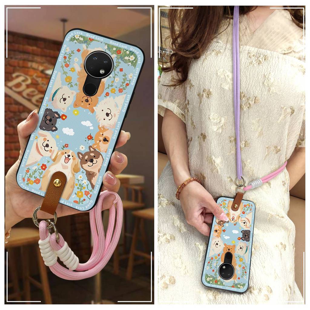 Vỏ điện thoại TPU cho Nokia 6.2 / 7.2, chống va đập, chống thấm nước, bảo vệ toàn diện, dây đeo bền, họa tiết hoạt hình