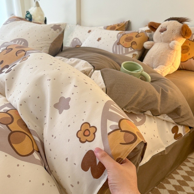 Chăn ga ôm 4 món 100% cotton tự nhiên, size đầy đủ, hàng sẵn kho, mềm mại, thoáng mát, dễ giặt không phai màu