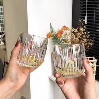 Cốc thủy tinh sọc phong cách Nhật Bản, dùng cho trà, cà phê, nước gia đình KQF9