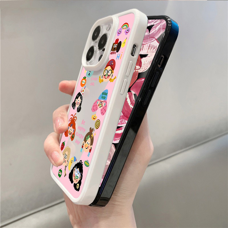 Dành Cho Samsung A56 A35 A54 A06 A26 A55 A36 A05S A15 A16 A12 A52 A34 5G A32 Graffiti Môi Đỏ Bé Gái Acrylic Trong Suốt Chống Sốc