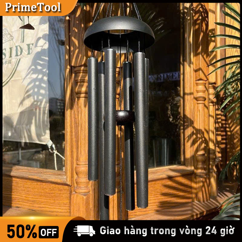 Chuông gió 6 ống kim loại lớn trang trí 66cm , Chuông Gió (Phong Thủy), Nhạc Thiền, Phong Thủy, 6 Thanh
