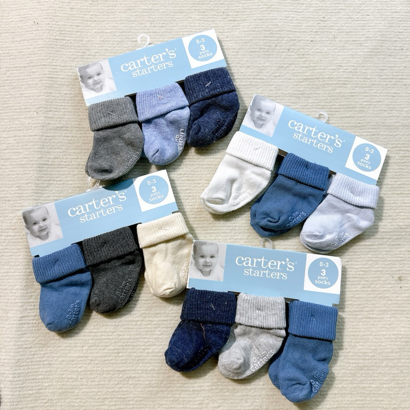 [MD213] 12-24M Set 3 đôi tất sơ sinh cotton ấm áp, thấm hút tốt và có đế chống trơn trượt xuất xịn cho bé yêu