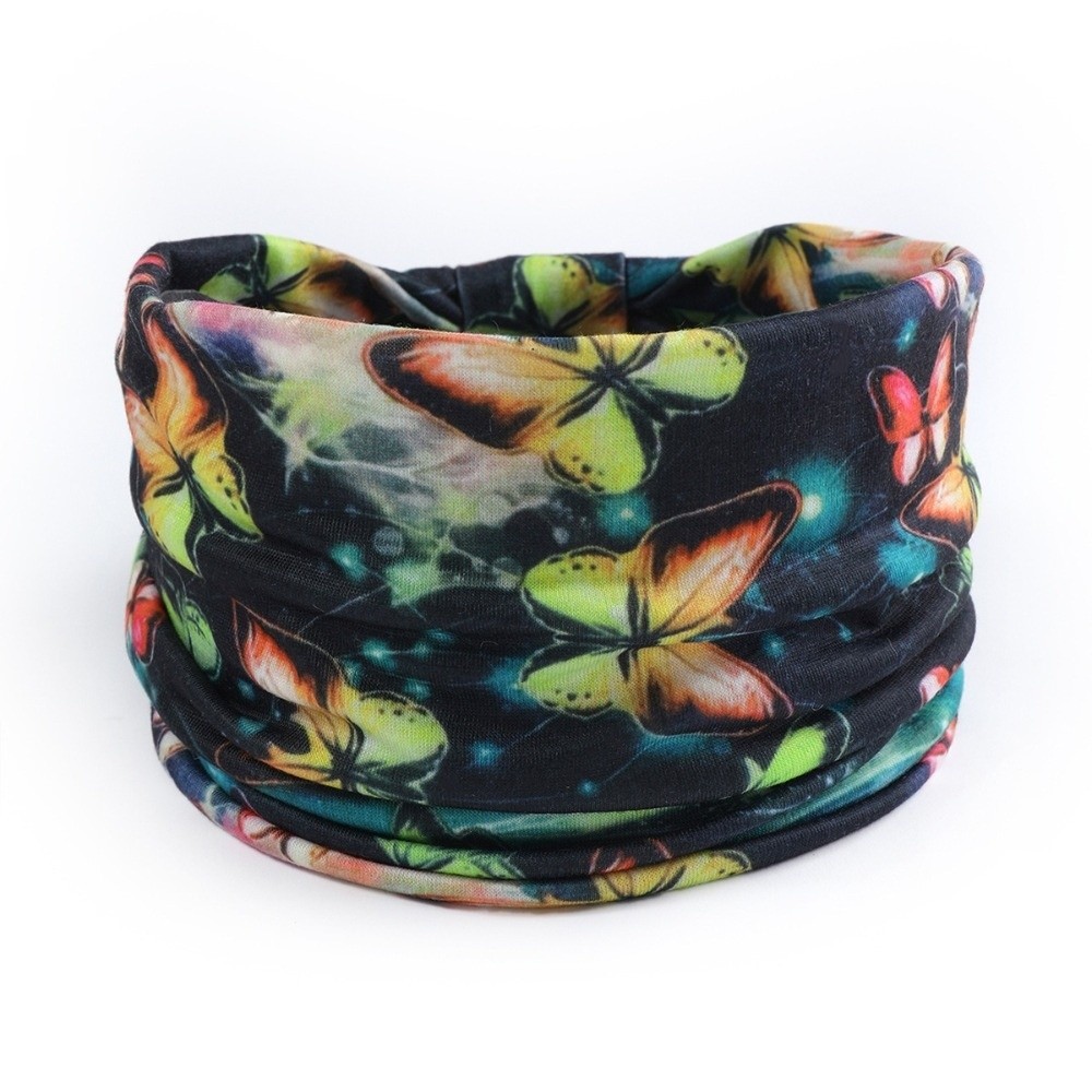 TRACEILLOIAN Yoga Sport Headband, Vintage Thắt Lưng Co Giãn Turban, Thời Trang Rộng Vành Bohemian Bướm Cotton Khăn Tóc