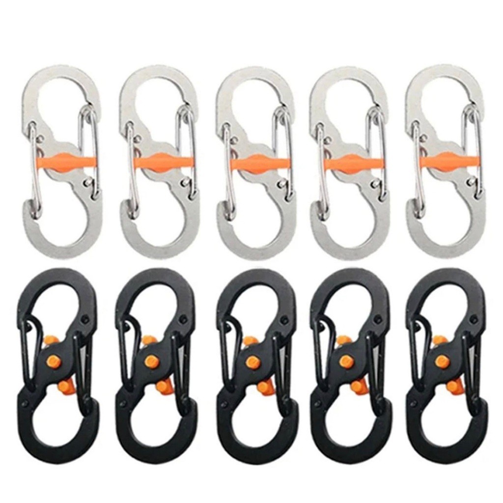 Khóa móc chống trộm hình số 8 nhỏ bằng thép cho ba lô_túi xách